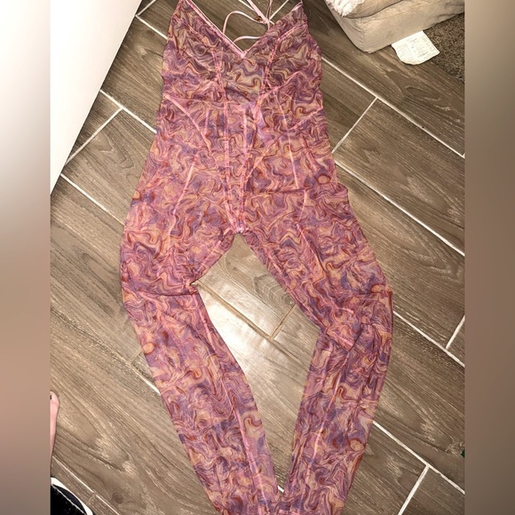 Savaged X Fenty Rihanna X-Ray Vision Gathered Mesh Crotchless Catsuit multi M - Picture 10 of 13